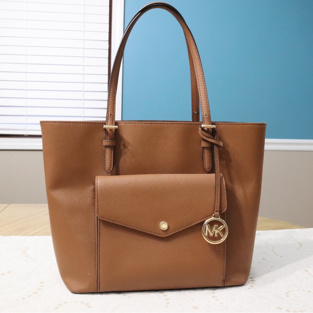 Michael Kors Brown Tote with Front Pocket Fits Laptop